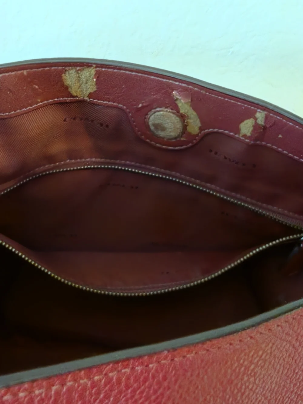 COACH Pebbled Leather Shoulder Bag in Red